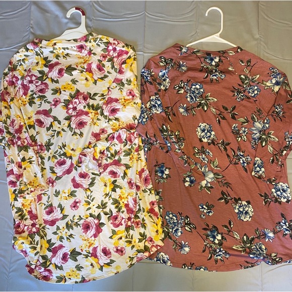 Chris & Carol Floral Tunic Tops Women 1X Multi Color Excellent Bundle 2pk USA - Picture 3 of 9